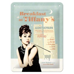 Placa metalica - Audrey Hepburn Breakfast - 15x20 cm
